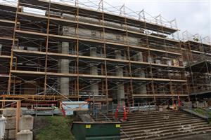 Front of benson with scaffolding